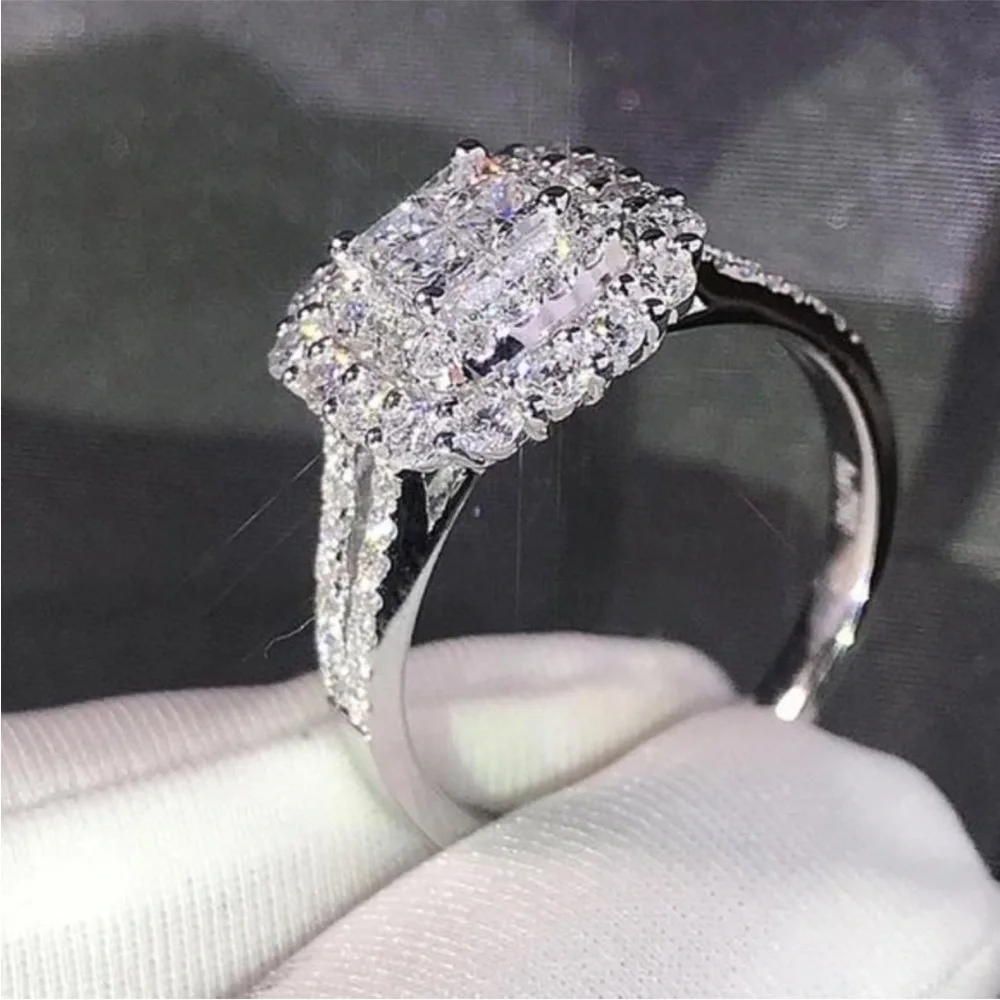 New Luxury 925 sterling silver  Diamond Ring - Picture 3 of 8